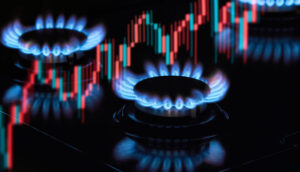 encimera gas natural y grafica aumento precio del gas